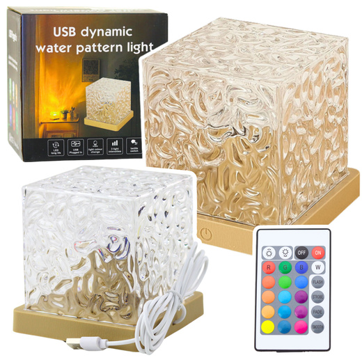 Lampka Nocna LED Projektor Zorza Fale RGB 16 Kolorów Pilot 