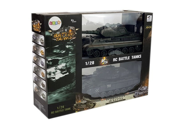 Zestaw Czołgów Bitewnych Zdalnie Sterowane R/C 1:28 Zielony i Czarny 