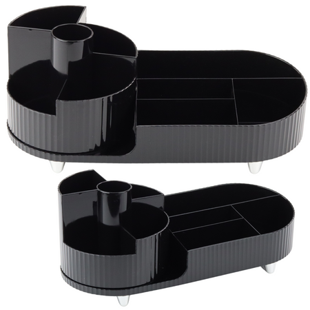 Organizer Wielofunkcyjny Na Kosmetyki Biurko Obrotowy Pojemny Czarny