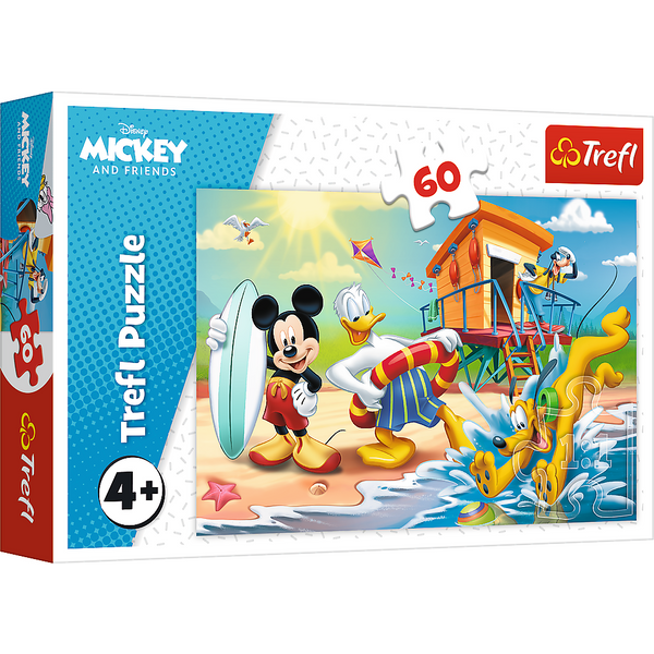 Puzzle - 60 - Ciekawy dzień Mikiego i przyjaciół - Myszka Miki - Trefl 17359