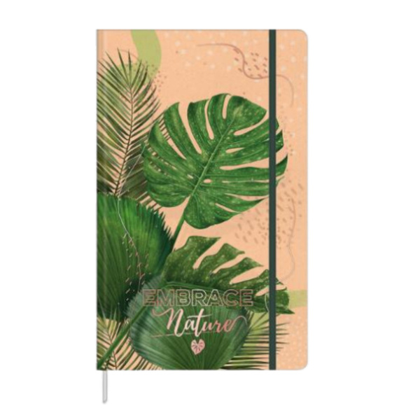  Notatnik Zeszyt Planner W Linie Liście Monstera Gumka A5 80 Kartek 