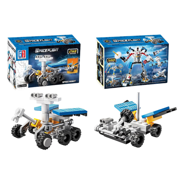 Klocki Konstrukcyjne Zestaw Kosmiczny Rakiety Anteny Roboty 2w1 44-54 el. 