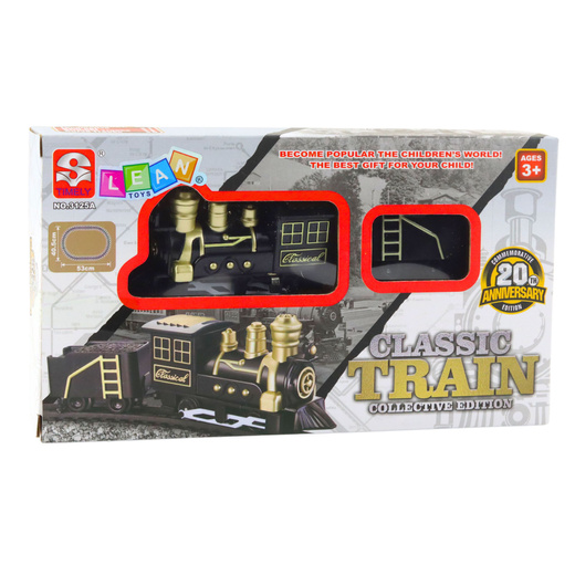 Klasyczny Pociąg Lokomotywa Wagon Towarowy Tory 53 x 48,5 cm 