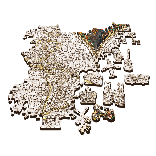 1000 Puzzle Drewniane - Antyczna mapa świata 20144