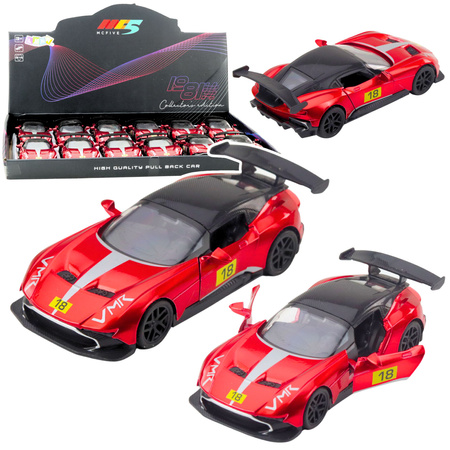 Samochód Wyścigowy Sportowy Metalowy Napęd Otwierane Drzwi Czerwony 1:32