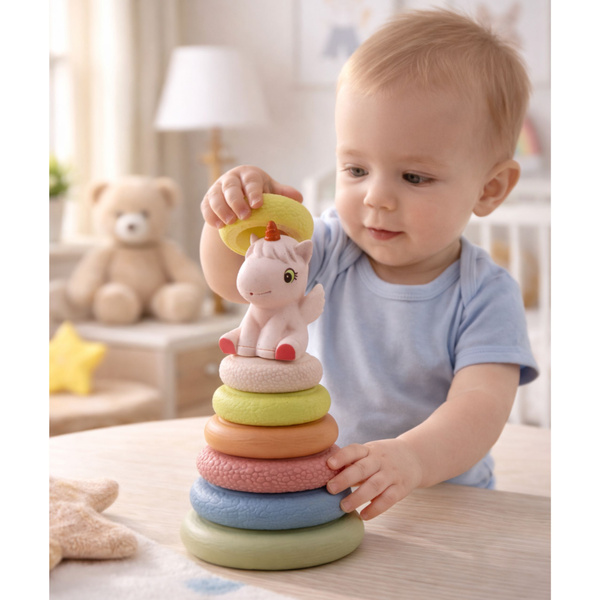  Miękka Piramida Sensoryczna Jednorożec Gumowa EKO Kolorowa 