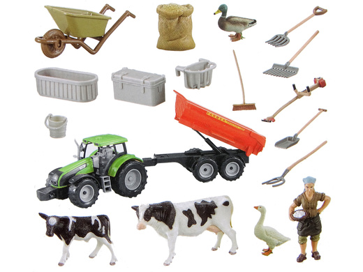 Zestaw Do Złożenia DIY Farma Wysoki Płot Zwierzęta Krowa Kaczka 