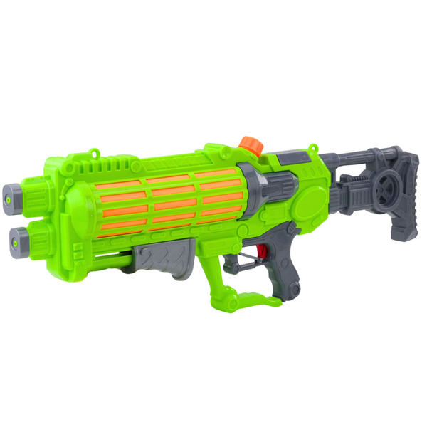 Duży Pistolet Na Wodę Pompowany Mechanicznie Podwójna Dysza Zielony 1250ml