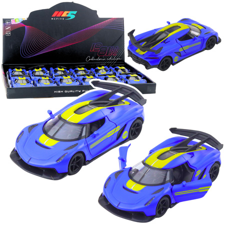 Samochód Wyścigowy Sportowy Metalowy Napęd Otwierane Drzwi Niebieski 1:32