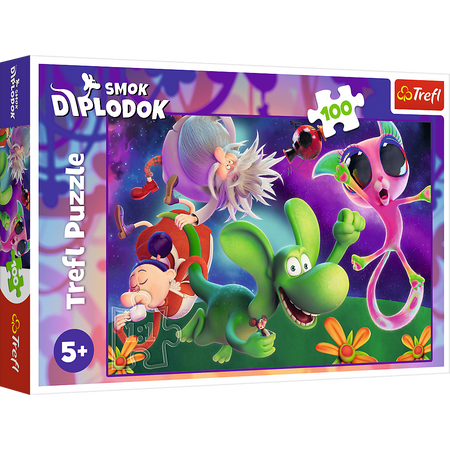 Puzzle - 100 - Smok Diplodok i przyjaciele - Trefl 16486