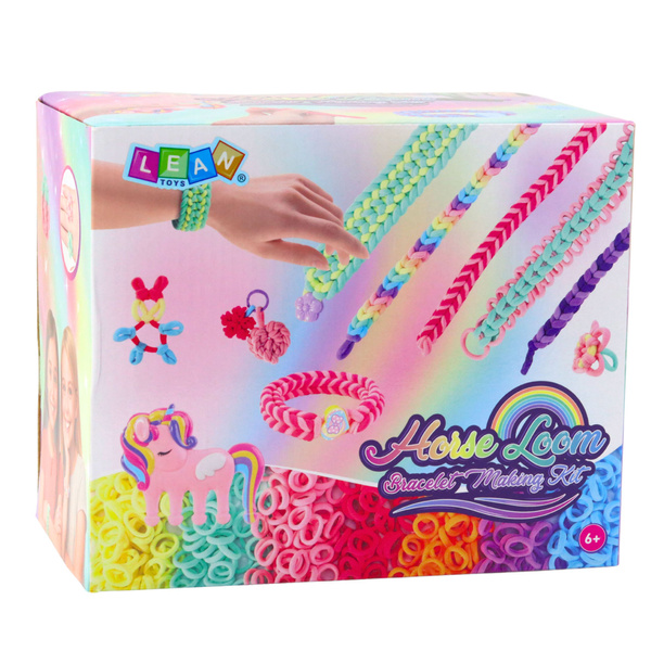 Zestaw Kreatywny DIY Do Robienia Bransoletek Gumki Akcesoria  