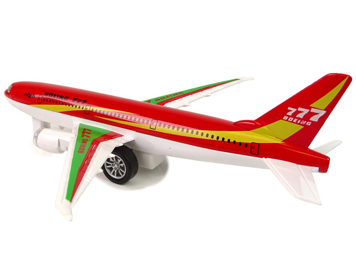 Samolot Pasażerski Boeing 777 Czerwony Napęd Światła Dźwięki 