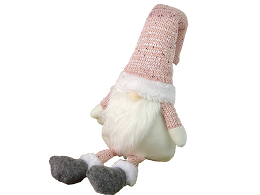 Świąteczny Skrzat Krasnal Świecący 40 cm Różowy 