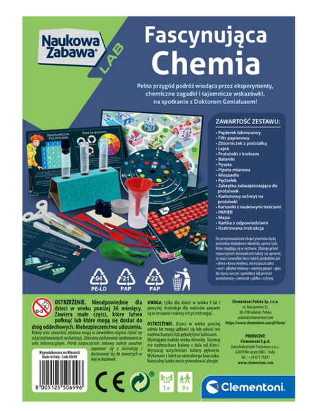 Naukowa Zabawa Zestaw Doświadczeń Eksperymenty Fascynująca Chemia Język Polski Clementoni 50699