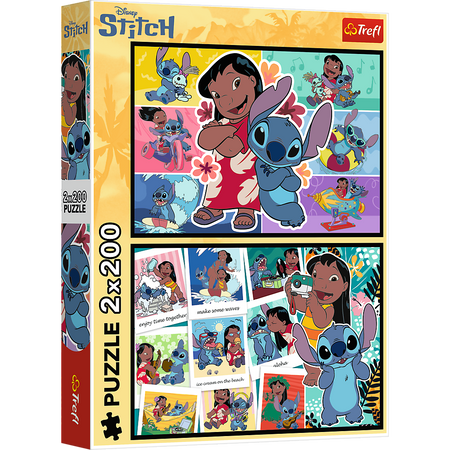 Puzzle - 2x200 - Wesołe życie Stitcha - Disney Lilo and Stitch - Trefl 13334