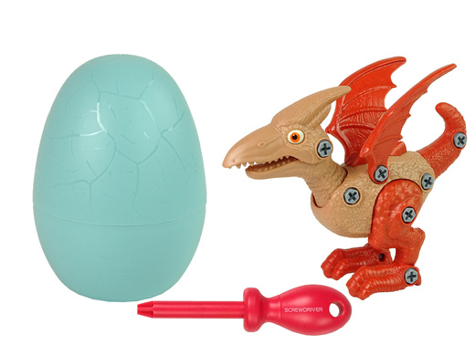 Zestaw Dinozaur Pterodaktyl z Jajkiem DIY Śrubokręt Czerwony 