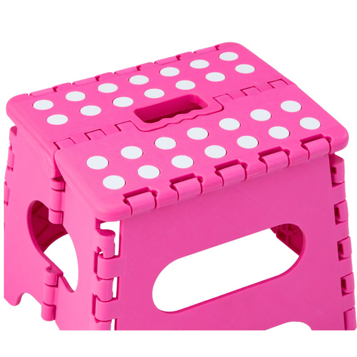 Stołek Składany Podnóżek Stopień Taboret Antypoślizgowy Różowy 24 x 19 cm