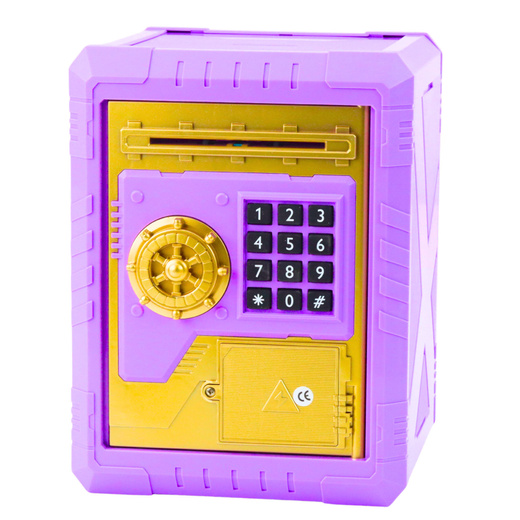  Sejf Skarbonka Elektroniczna Na Kod PIN Dla Dzieci Fioletowy 