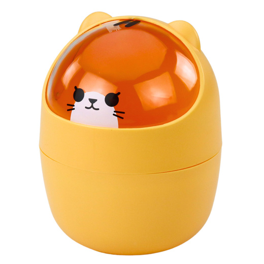 Mini Kosz Miś Na Biurko Stolik Pomarańczowy 1L 16cm 
