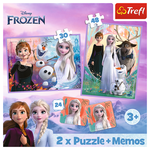 Puzzle + MEMOS - 2w1 (30,48) - Księżniczki w swojej krainie - Disney Kraina Lodu - Trefl 93335