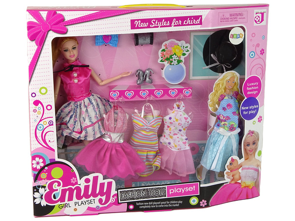 Lalka Dla Dzieci Emily Akcesoria Wymienne Sukienki