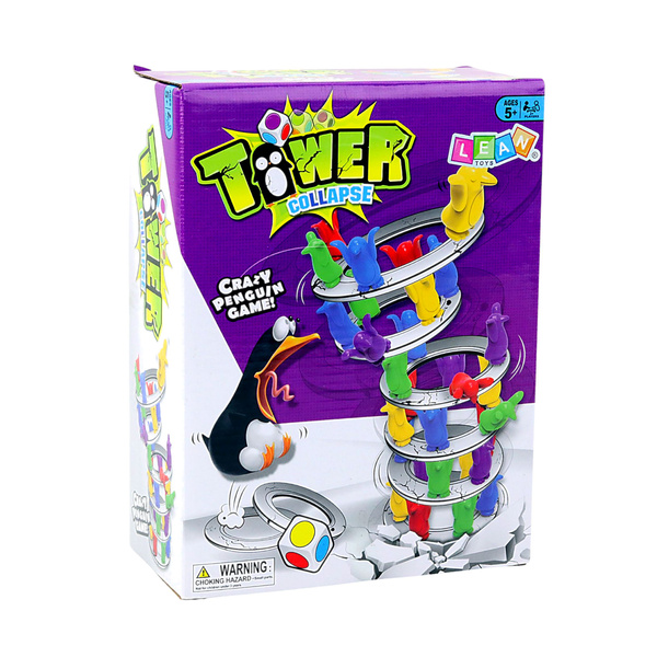 Gra Zręcznościowa Rodzinna Szalone Pingwiny Na Wieży Kolorowe 