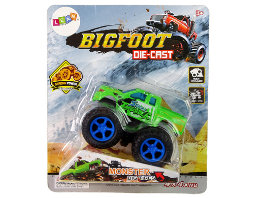 Auto Resorak Z Naciągiem Monster Truck Big Foot Gumowe Opony Rampa