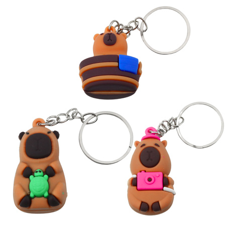 Brelok Zawieszka Kapibara Z Żółwiem Aparatem W Wannie Kółko Mix