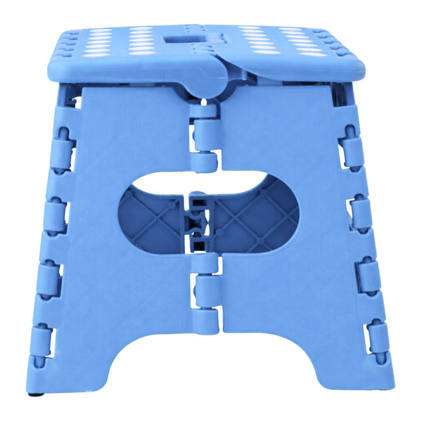 Stołek Składany Podnóżek Stopień Taboret Antypoślizgowy Niebieski 24x19 cm 