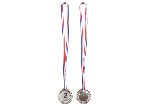 Srebrny Medal Drugie Miejsce Nagroda Trofeum Cynkowy 6,5cm 