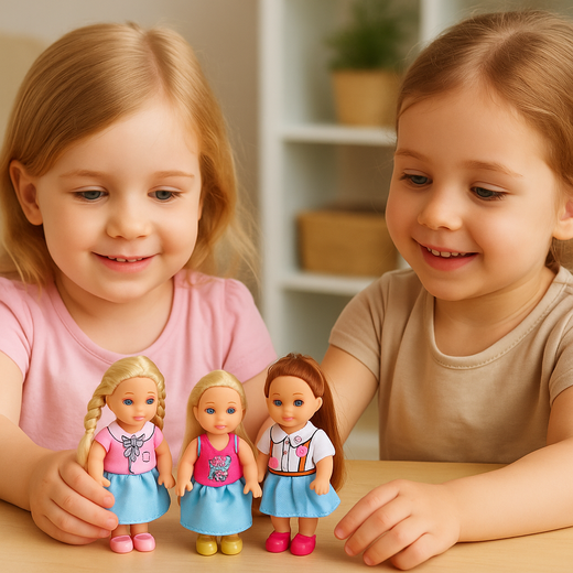 Mini Laleczka Kaibibi Długie Włosy Kolorowa Sukienka 12 cm Mix 