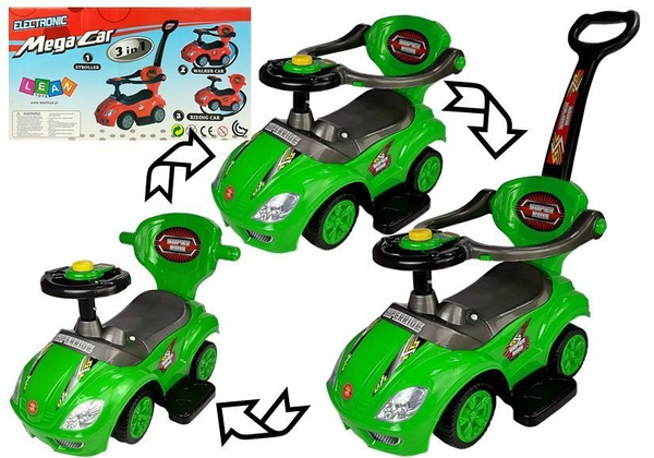 Jeździk z Pchaczem Mega Car 3w1 Zielony 