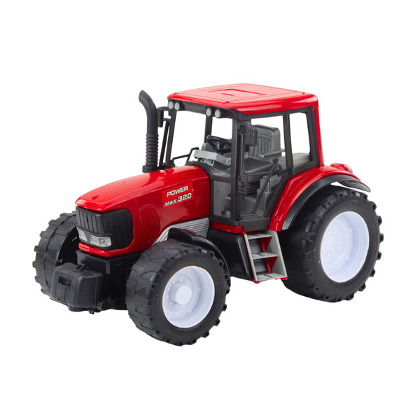 Traktor Rolniczy Farmerski Z Zieloną Przyczepą i Sianem Czerwony 62cm 