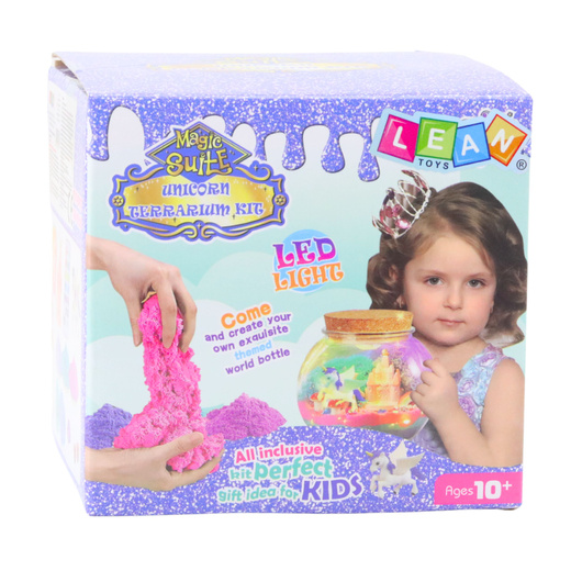 Zestaw Kreatywny DIY Terrarium z Białym Jednorożcem Lampka LED Pilot 