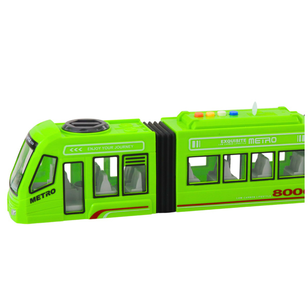 Metro Miejskie Tramwaj Otwierane Drzwi Światła Dźwięki Zielony 1:16 