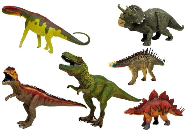 Zestaw Dinozaurów Duże Figurki Modele 6 sztuk Stegozaur 