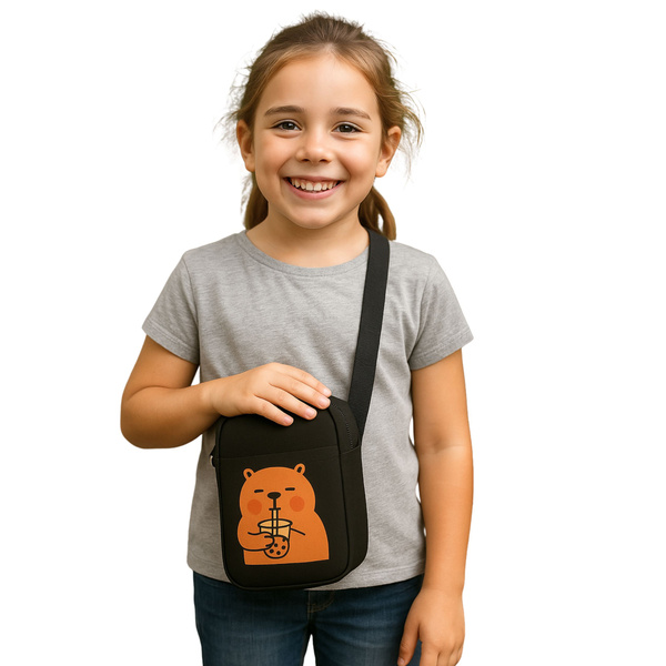 Torba Saszetka Na Ramię Kapibara Pas Regulowany Czarna 20 x 14,5 cm 