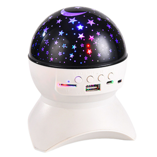 Lampka Nocna Projektor Gwiazd Głośnik 3w1 LED Bluetooth Biała