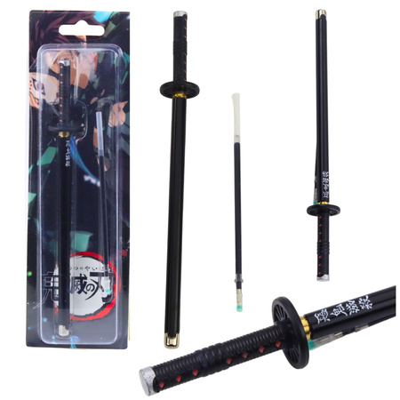 Długopis Miecz Katana Anime Metalowy Czarny Tusz Wymienny Wkład Czarny