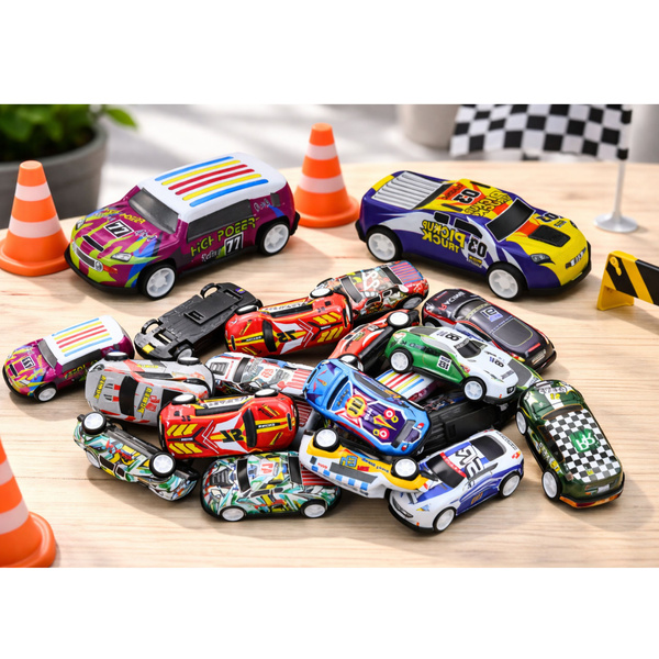 Zestaw Resoraków Autek W Walizce 25 Sztuk Mata z Drogami