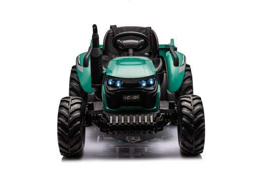 Traktor Na Akumulator HC-306 Z Przyczepą Ciemno Zielony 24V 