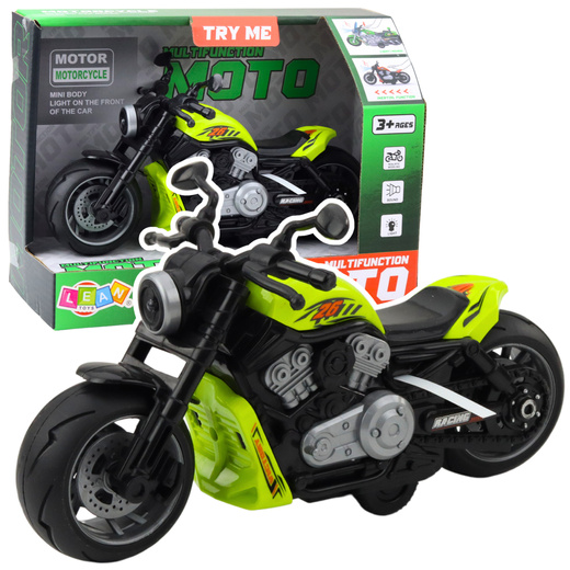 Motocykl Zabawkowy Na Baterie Napęd Światła Dźwięki Zielony
