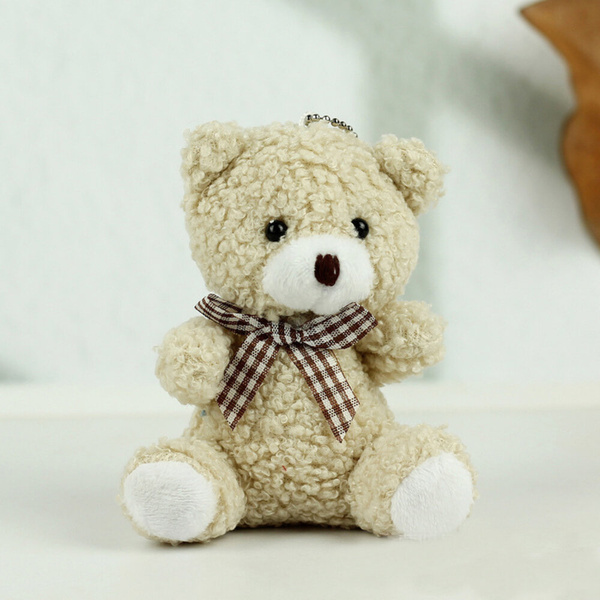 Miś Pluszowy Brelok Zawieszka Ozdoba Beżowy 8cm 