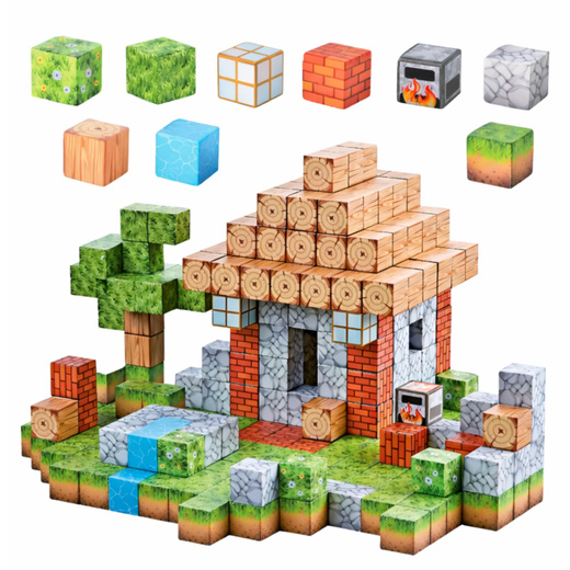 Klocki Magnetyczne Konstrukcyjne Kostki Kwadratowy Świat 3D 312 el.