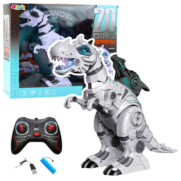 Dinozaur Robot Zdalnie Sterowany RC Efekt Dymny Światła Dźwięki 