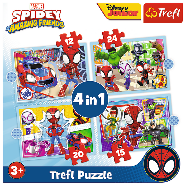 Puzzle - 4w1 (12, 15, 20, 24) - Ekipa Spiday"a - Trefl 34611