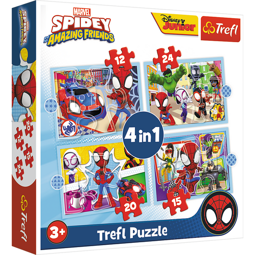 Puzzle - 4w1 (12, 15, 20, 24) - Ekipa Spiday"a - Trefl 34611