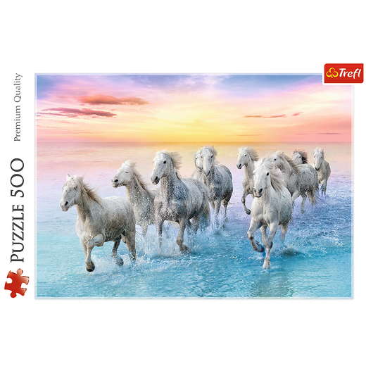 Puzzle - 500 - Białe konie w galopie - Trefl 37289