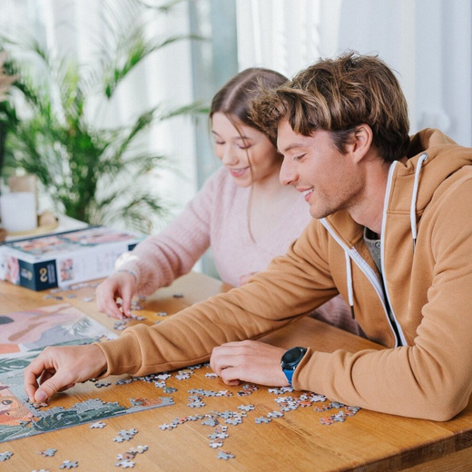 PUZZLE TREFL PRIME UFT 1000 - Yoga, Cats and Coffee kolaż Peace of Mind 10695