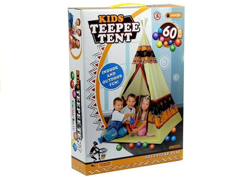 Namiot Tipi Indiański Dom Zabaw + 60 Piłek 155 cm